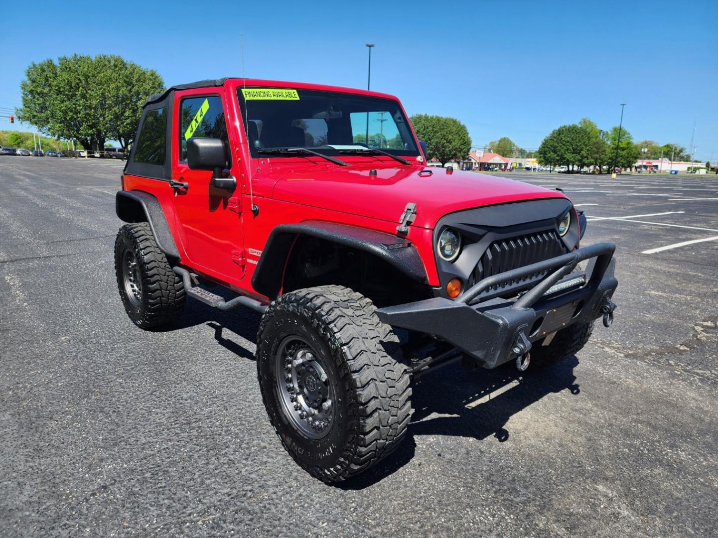 2012 RED /Black Jeep Wrangler Sport 4WD (1C4AJWAG6CL) with an 3.6L V6 DOHC 24V FFV engine, Automatic transmission, located at 1221 Madison St., Shelbyville, TN, 37160, (931) 680-9439, 0.000000, 0.000000 - Photo#1
